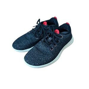 Allbirds Wool Runner Mizzles Shoes Women Size 8 Dark Gray Red Lace Up Tie